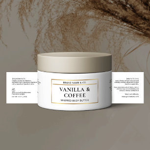 Elegant Guld Body Butter Burk Ingredients Label Vattenflaska Etikett
