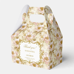 Elegant Guld Boho Wedding Favor Tack Presentaskar