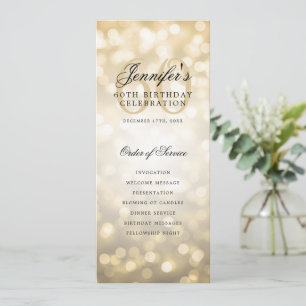 Elegant Guld Bokeh 60:e födelsedagsprogrammet w/ M Inbjudningar