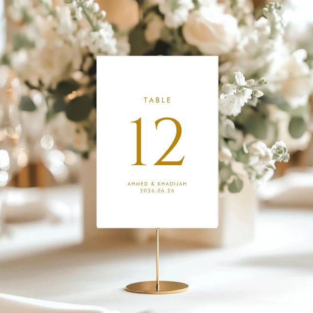 Elegant Guld Bord Nummer Kort (Skapare uppladdad)