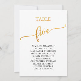 Elegant Guld Bordsnummer 5 Sittdiagram