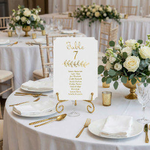 Elegant Guld Bordsnummer 7 Sätesdiagram biljett