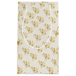 Elegant guld botanisk presentbag Luxuös blombag