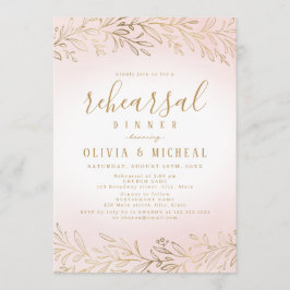 Elegant guld botanisk repetitionsmiddag inbjudningar