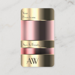 Elegant Guld box med glasoptik och monogram Visitkort