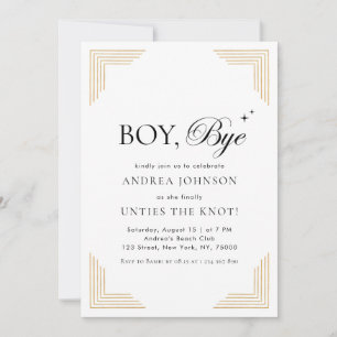 Elegant Guld Boy Snyggt Divorce Breakup Party Inbjudningar