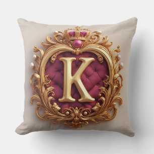 Elegant guld brevbukett emblem på sammetsram kudde