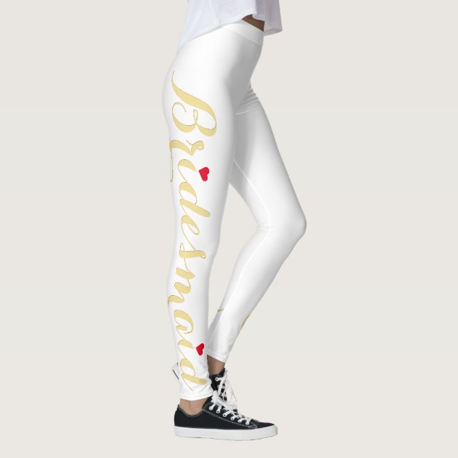 Elegant Guld Bridesmaid Bröllop Bachelorette Party Leggings (Höger)