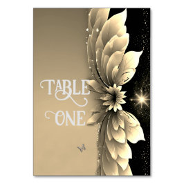 Elegant Guld Bröllop Bordsnummer