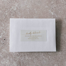 Elegant Guld Bröllop Guest Adressetiketter Klistermärken