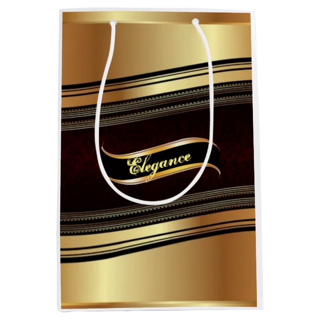 Elegant Guld Bröllop Marskalkar Gift Bag (Framsidan)