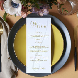 Elegant Guld Bröllop Meny
