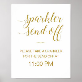 Elegant Guld Bröllop-miniatyrdiagram - signatur fö Poster