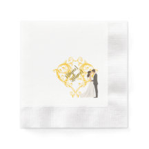 Elegant Guld Bröllop Napkin med BridePaper Napkin