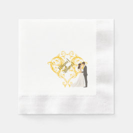 Elegant Guld Bröllop Napkin med BridePaper Napkin Pappersservett