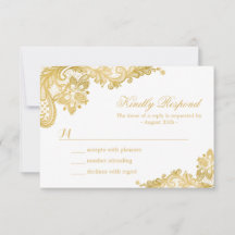 Elegant Guld Bröllop OSA Card