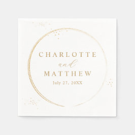 Elegant Guld Bröllop Pappersservett