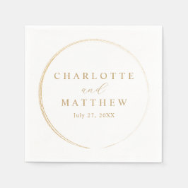 Elegant Guld Bröllop Pappersservett