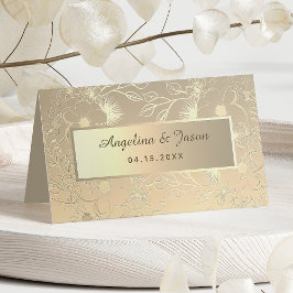 Elegant Guld Bröllop Placeringskort
