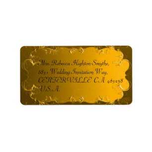 Elegant guld- bröllopadressetiketter adressetikett