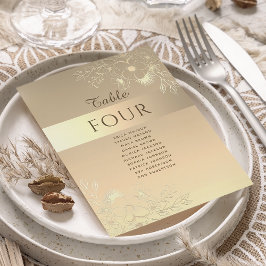 Elegant Guld Bröllops Placeringsplan