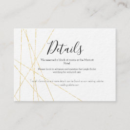 Elegant Guld Bröllopsdetaljer Enclosure Kort