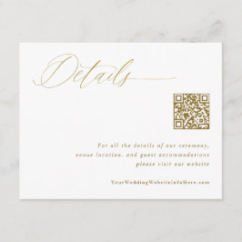 Elegant Guld Bröllopsdetaljer QR-kod Tilläggskort
