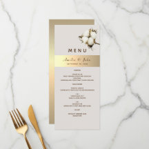 Elegant Guld Bröllopsmeny