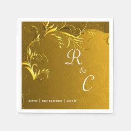 Elegant Guld bröllopsmottagning Pappersservett
