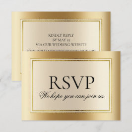 Elegant Guld Bröllopswebbplats RSVP Inbjudningar
