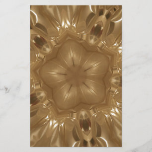 Elegant Guld Brown Kaleidoscope Star-design Brevpapper