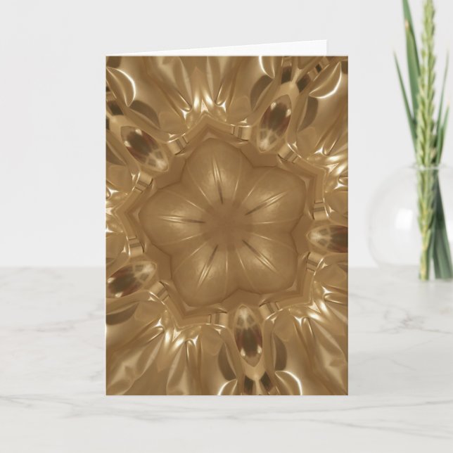 Elegant Guld Brown Kaleidoscope Star-design Helgkort (Framsida)