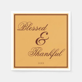 Elegant Guld Brown Thanksgiving Pappersservett