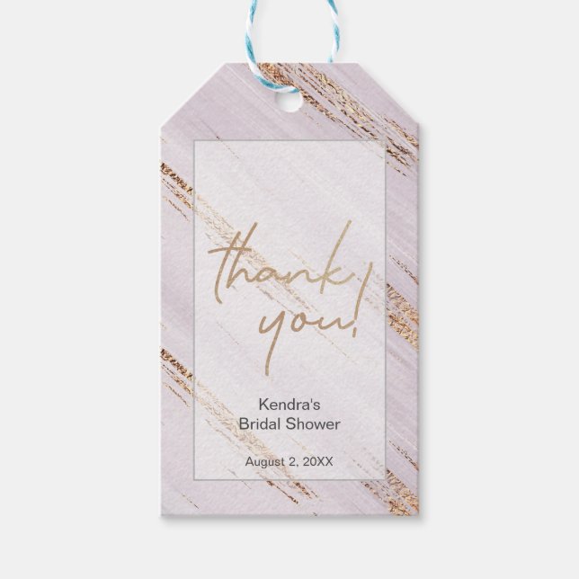 Elegant guld Brud att bli Namn Bröllopsfest Tack Presentetikett (Framsidan)