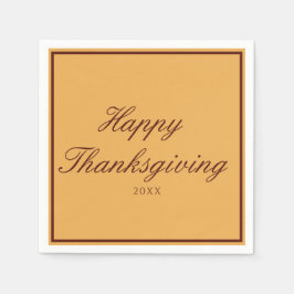 Elegant Guld Brun Glad Thanksgiving Pappersservett