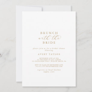 Elegant Guld Brunch med Bride Möhippa Inbjudningar