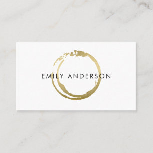 ELEGANT GULD BRUSH STROKE STAIN CIRCLE MARK LOGOTY VISITKORT