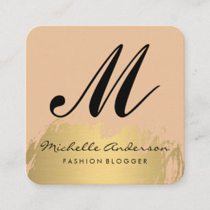 Elegant Guld Brushed Fashionista Fyrkantigt Visitkort