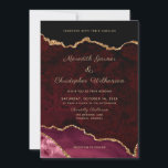 Elegant Guld Burgundy Agate Bröllop Inbjudningar<br><div class="desc">Elegant Burgundy Guld Agate Bröllopsinbjudan. Chic burgundi marmor med guld glitter-liknande accenter. Perfekt för vinter eller helgdag.</div>