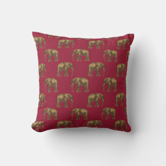 Elegant Guld Burgundy Elephant Mönster Chic Kudde