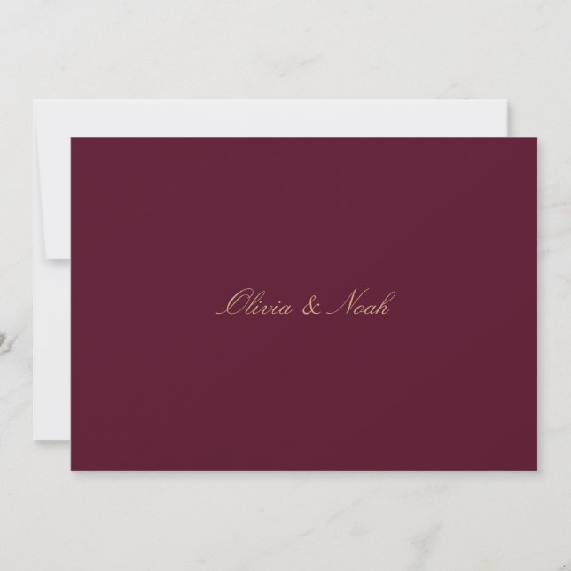 Elegant Guld Burgundy Rehearsal Dinner Card Tack Kort (Framsida)