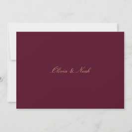 Elegant Guld Burgundy Rehearsal Dinner Card Tack Kort