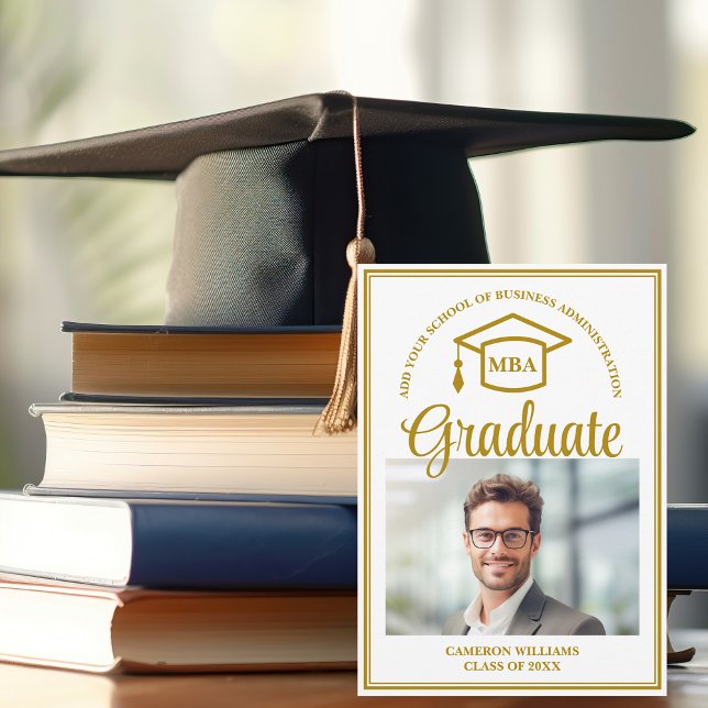 Elegant Guld Business School Studenten MBA Photo Meddelande (Skapare uppladdad)