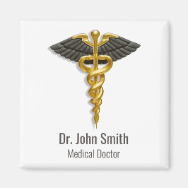 Elegant Guld Caduceus Classy Medical Black Vingar Magnet