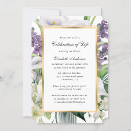 Elegant Guld Calla Lily Photo Firande of Life Inbjudningar