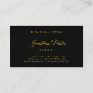 Elegant Guld Calligraphed Script-Professionell Visitkort