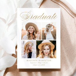 Elegant Guld Calligraphy 4 Photo Studenten Meddelande