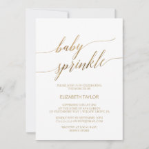 Elegant Guld Calligraphy Baby Sprinkle