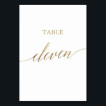 Elegant Guld Calligraphy Bord Elva Bordsnummer<br><div class="desc">Det här guld-kalligrafiområdet bord elva är perfekt för ett enkelt bröllop. Neutraltens utformning har ett minimalistiskt kort som är dekorerat med romantisk och vismisk faux-folie guld typografi. Kortet skrivs ut på framsidan och baksidan (dubblan). Andra bordsnummer i samlingen säljs separat. Obs! Den här designen har inte äkta guld-folie. Det är...</div>