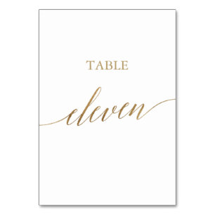 Elegant Guld Calligraphy Bord Elva Bordsnummer